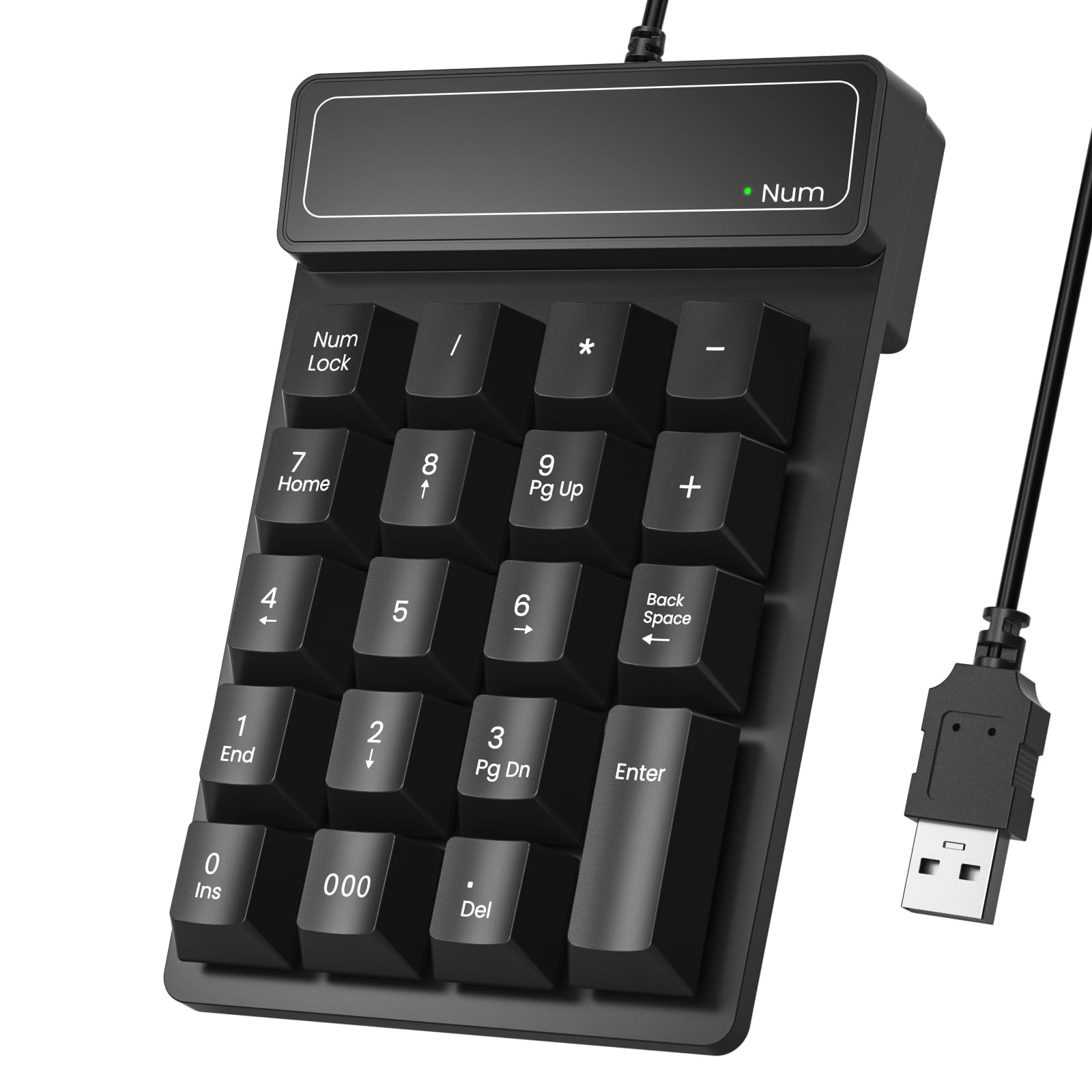 Buy Wired Number Pad, USB Numeric Keypad 19 Key Number Keypad Keyboard For Laptop PC Computer Notebook, Big Print Letters - Black & Blue Online At Low Prices In India - View #4