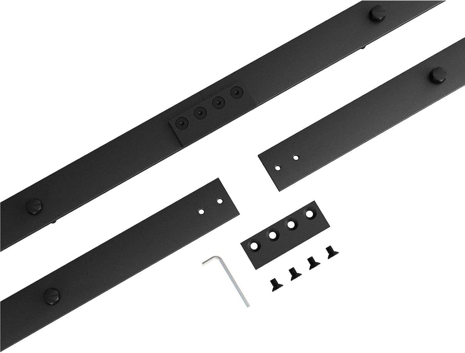 Rolling Library Sliding Ladder Hardware Kit - Sliding Barn Door Track Hardware Accessories, Mobile Ladder Guide Rail Accessories, Slide Smoothly and Quietly, (with Floor Rollers)