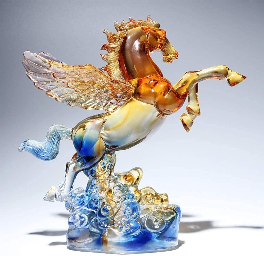 Amazon.co.jp: 彫刻 置物・オブジェ ガラス彫刻ペガサス装飾品アートは