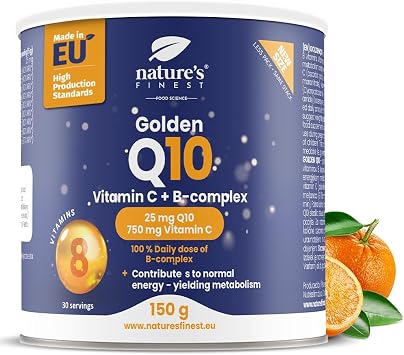 Nature's Finest by Nutrisslim Golden Q10, High Strength Coenzyme Q10, Potent Q10 Supplements for Vitality, CQ10 Supplement Formula, Co Q10 Supplement for Energy