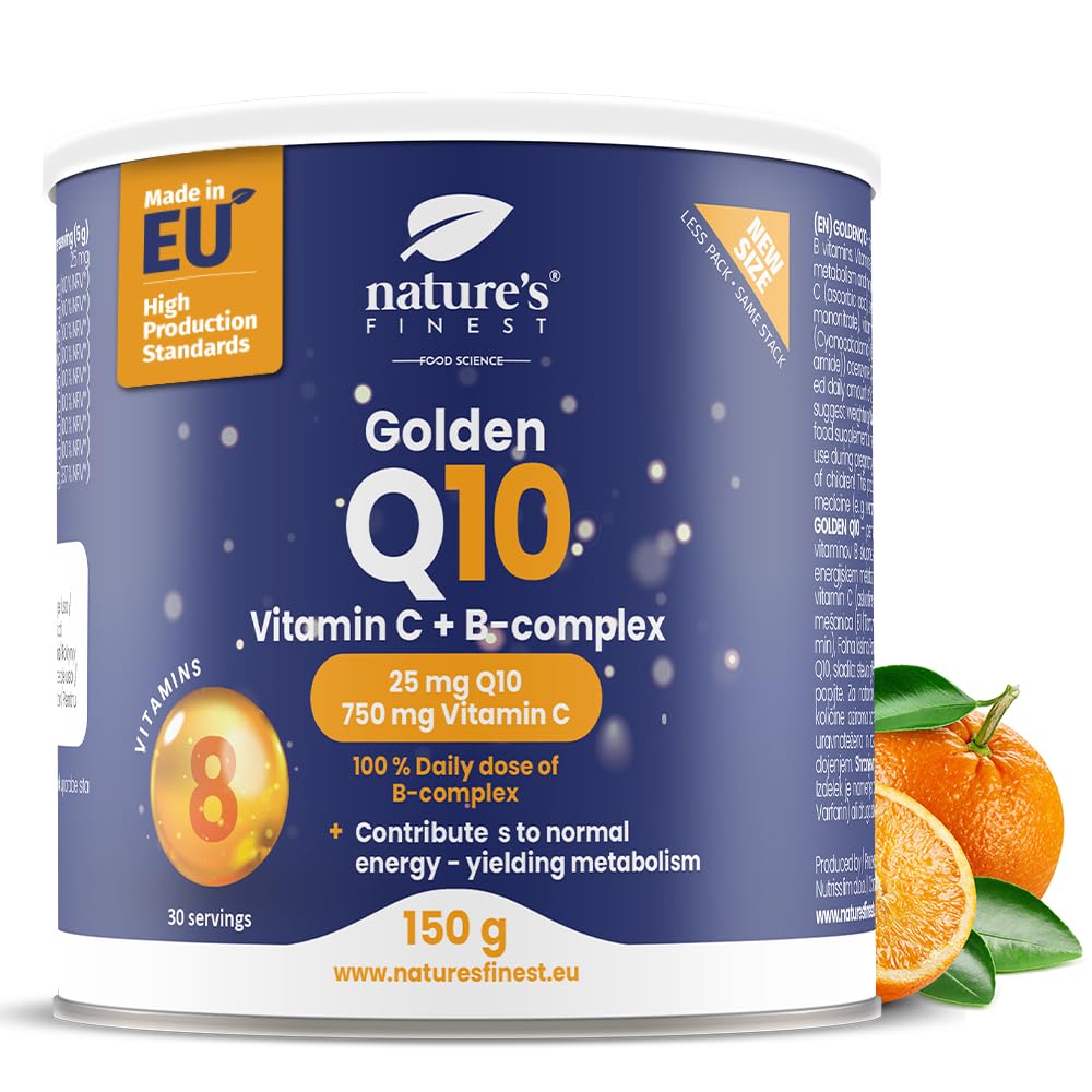 Golden Q10, High Strength Coenzyme Q10, Potent Q10 Supplements for Vitality, CQ10 Supplement Formula, Co Q10 Supplement for Energy