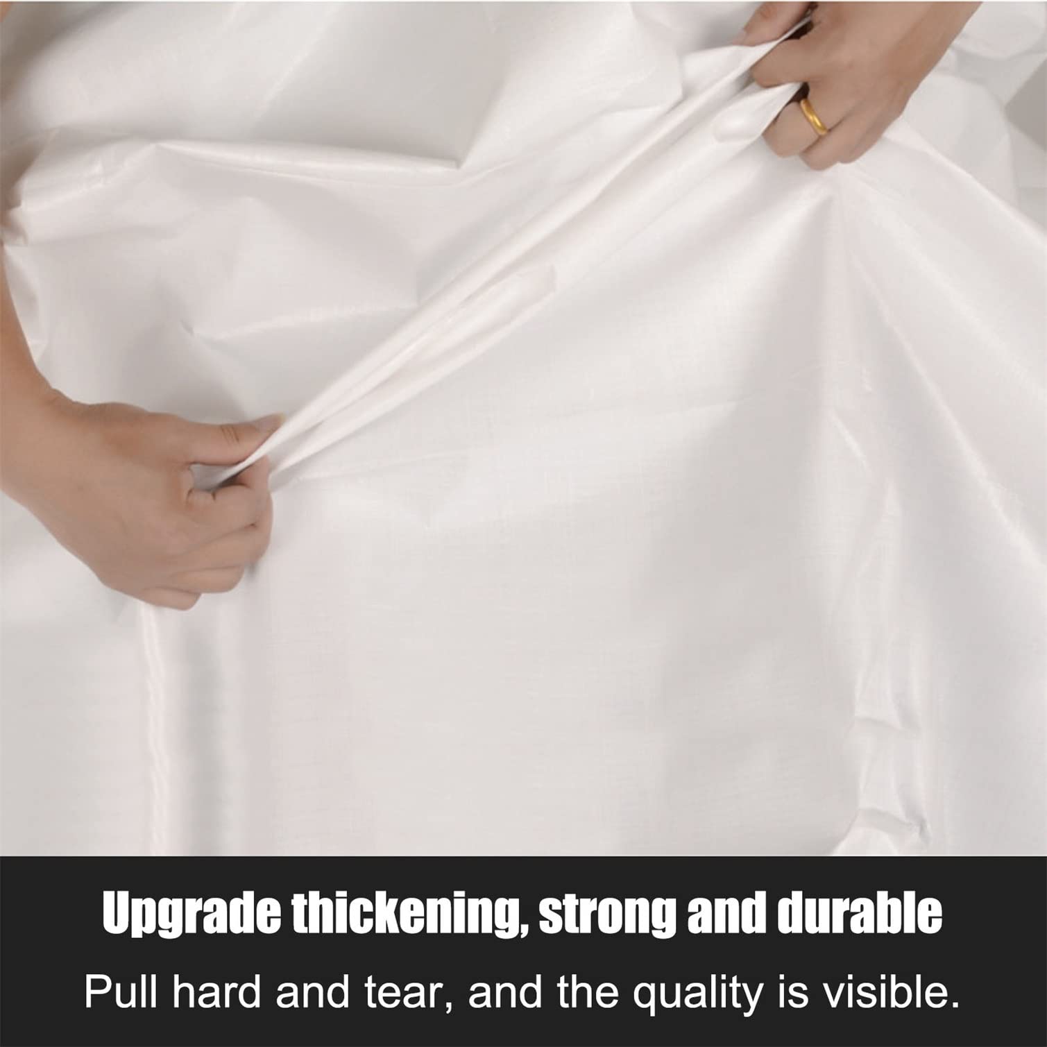 Telone Telone Esterno Bianco Impermeabile Telone Resistente con Occhielli Telo Antipioggia da Campeggio Esterna per Tenda Barca Camper (Size : 5x6m(16x20ft))