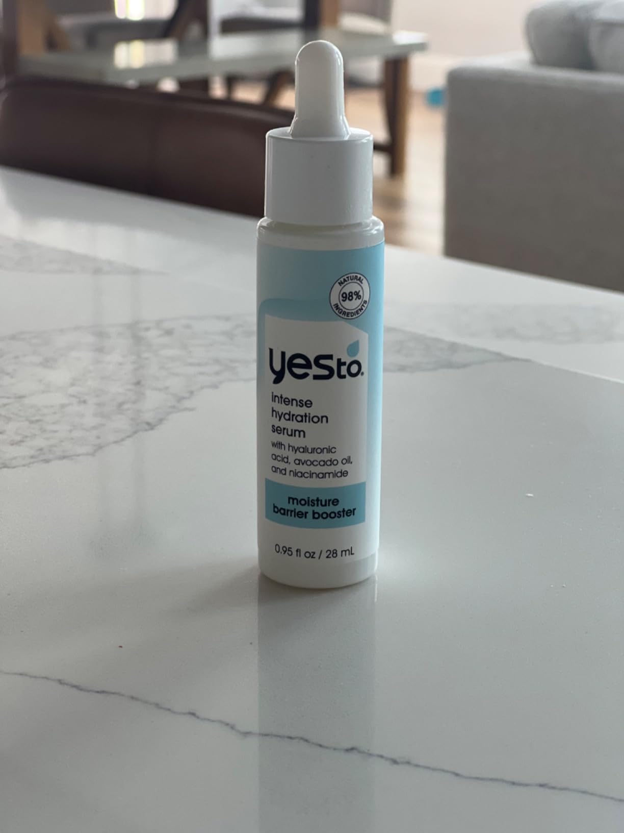 Yes To Intense Hydration Serum, Locks In Moisture and Helps Support Skin's Barrier Against Environmental Damage, Hyaluronic Acid, Avocado Oil and Vitamin B, Natural, Vegan & Cruelty Free, 0.95 Fl Oz
