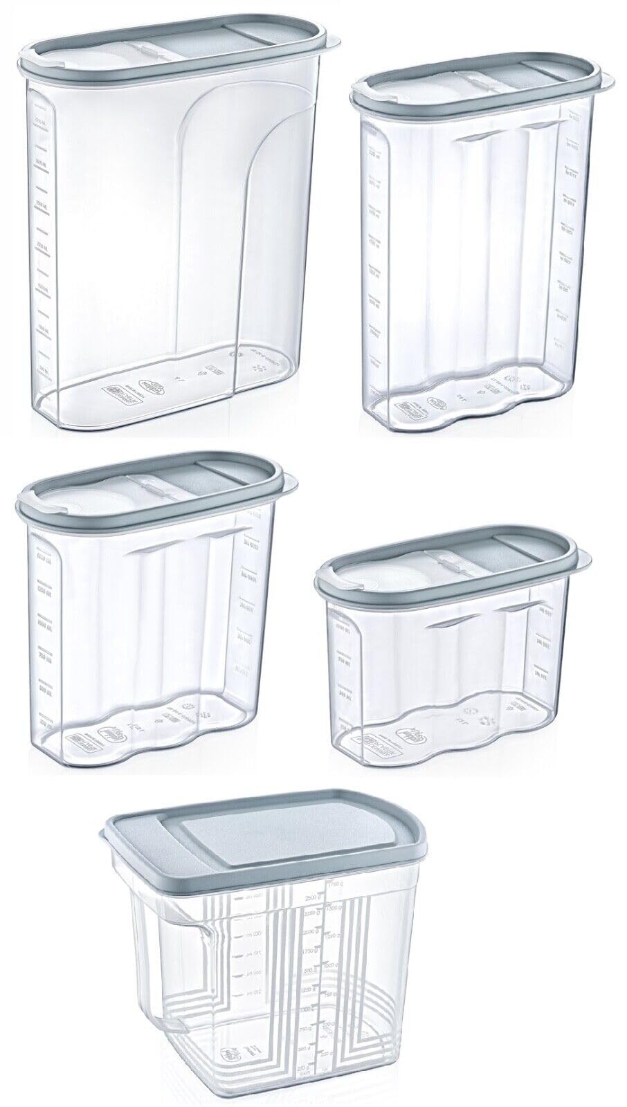 Multicoloured Kitchen Utensil Plastic Slim Cereal Dispenser Storage Container (4, 4 Litre)