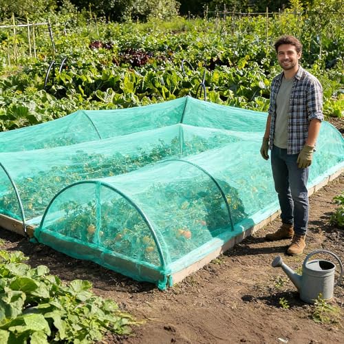 Malla para plantas para evitar daños en hortalizas con cobertor transparente 4