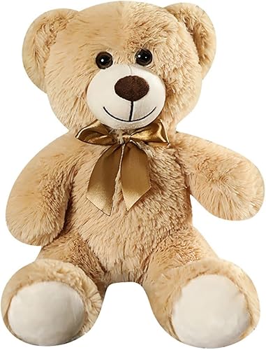 Wgxzyq Oso de peluche, oso de peluche suave de 12 pulgadas, regalos para niños pequeños en baby shower, día de San Valentín (B-marrón claro)