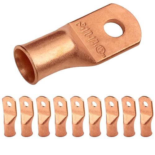 Miniatura 74 de SELTERM - 2 terminales de anillo resistentes para cable de batería, calibre 4 AWG, pernos de 3/8 pulgadas, terminales de calibre 4, ojales de cobre