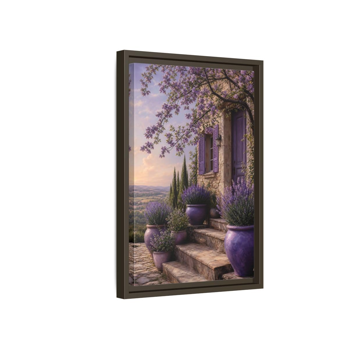 Impression toile lavande violette cadre espresso 30x45 cm vertical - 8