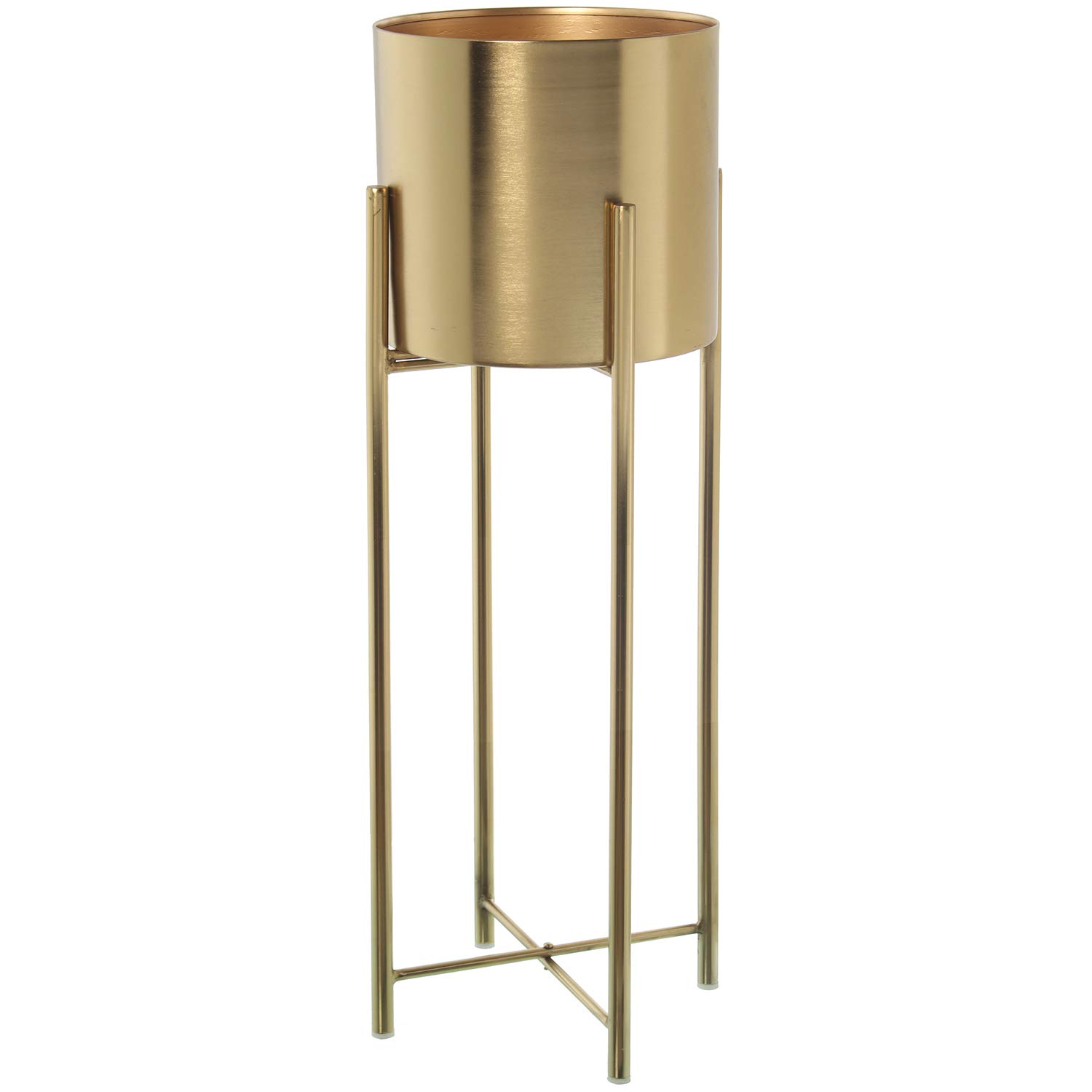 Pots de fleurs avec support en métal doré DRW pour salon moderne