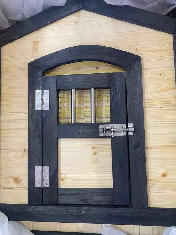 新品、未使用‼️ 北欧犬小屋屋外用木製ドア付小型犬猫ハウス ペット犬小屋 全天候型 犬小屋 大型犬 屋外 犬 ハウス 猫 犬舎 木製 北欧 ドア付き 窓