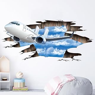 3D Illusion Airplane Wall Decal image