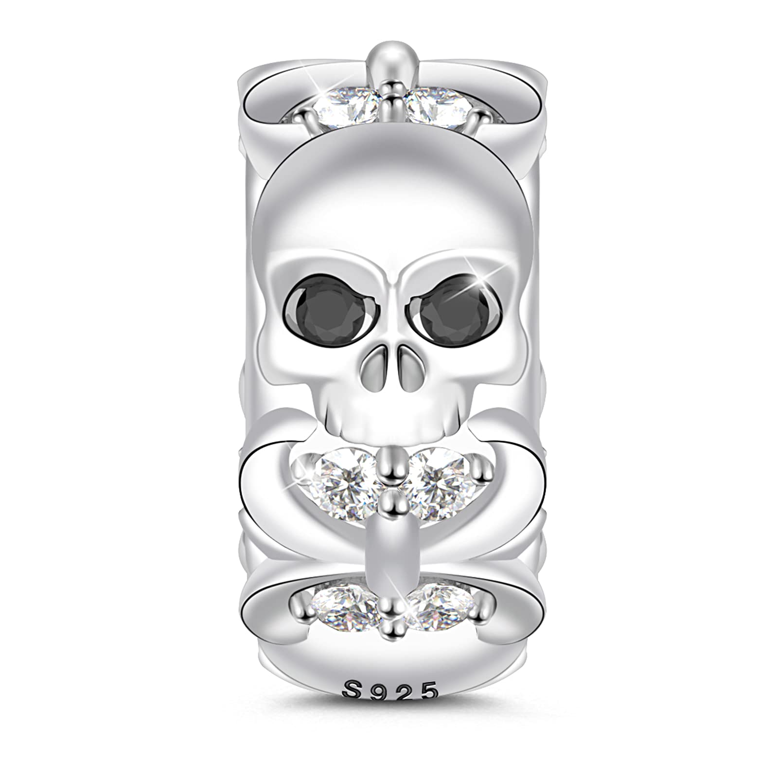GNOCE Skull Skeleton Gothic Charm Bead Halloween Jewelry Gift for Women Men