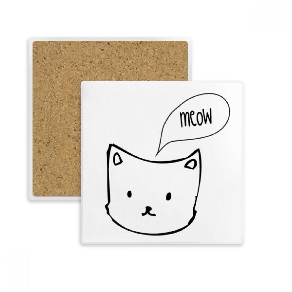 Coaster animal meow dessous de verre absorbant en pierre pour tasse multicolor