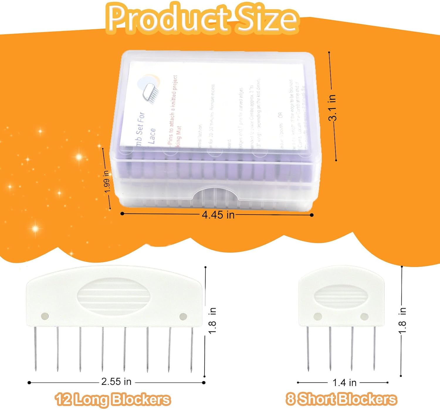 Knit Blockers Pins Kit, 20Pcs Crochet Blocking Combs, Knit Block Tool