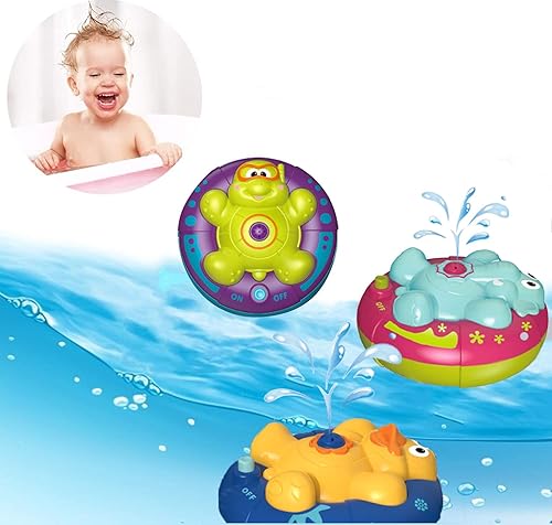 Miniatura 5 de Juguetes de baño para bebés para niños pequeños, juguete de bañera para bebé, rociado y giratorio automático, piscina baño ducha flotante juguetes
