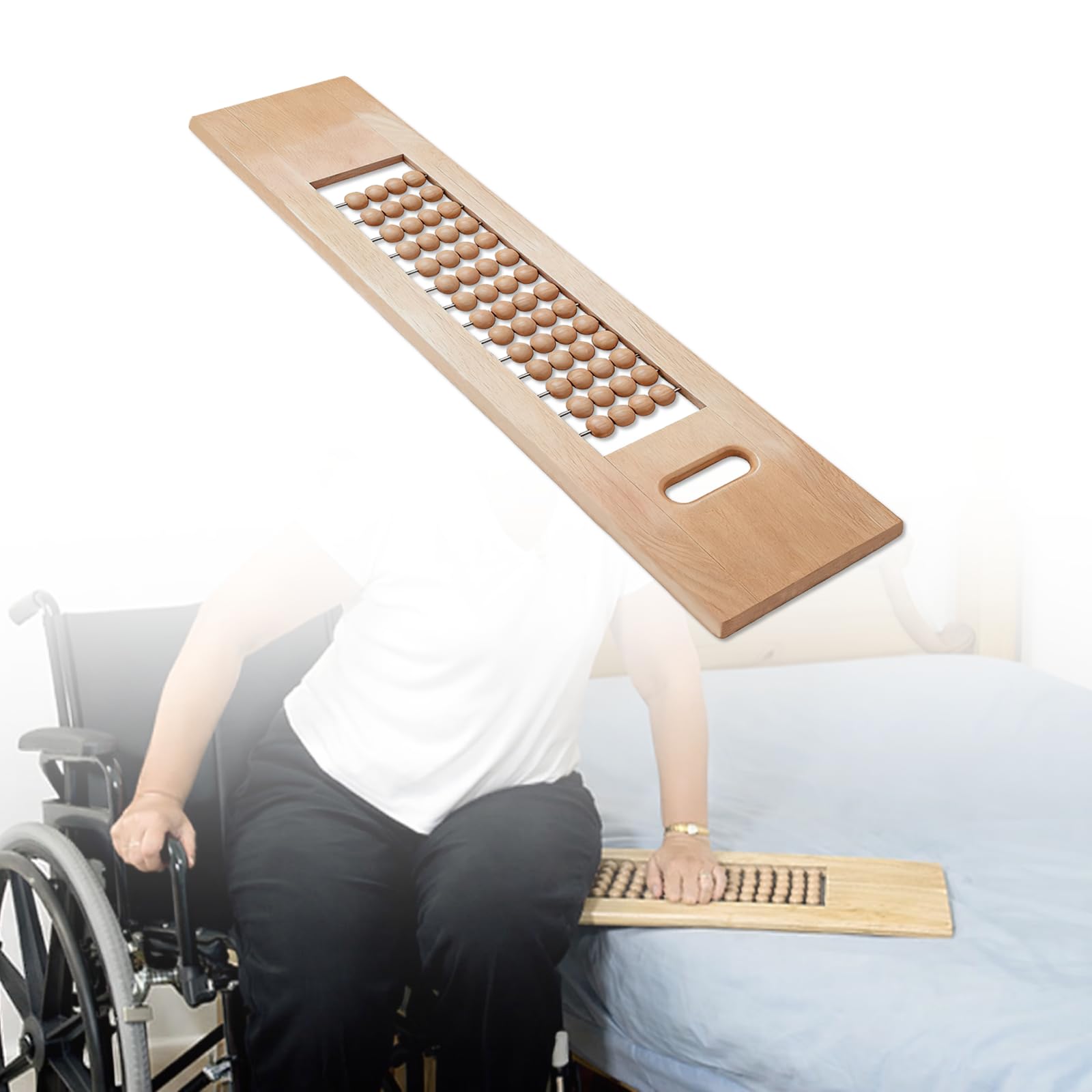 Elderly Transfer Board - Wooden Slide Assist Device for Transferring Patien Disabled Seniors from Wheelchair to Bed Bathtub