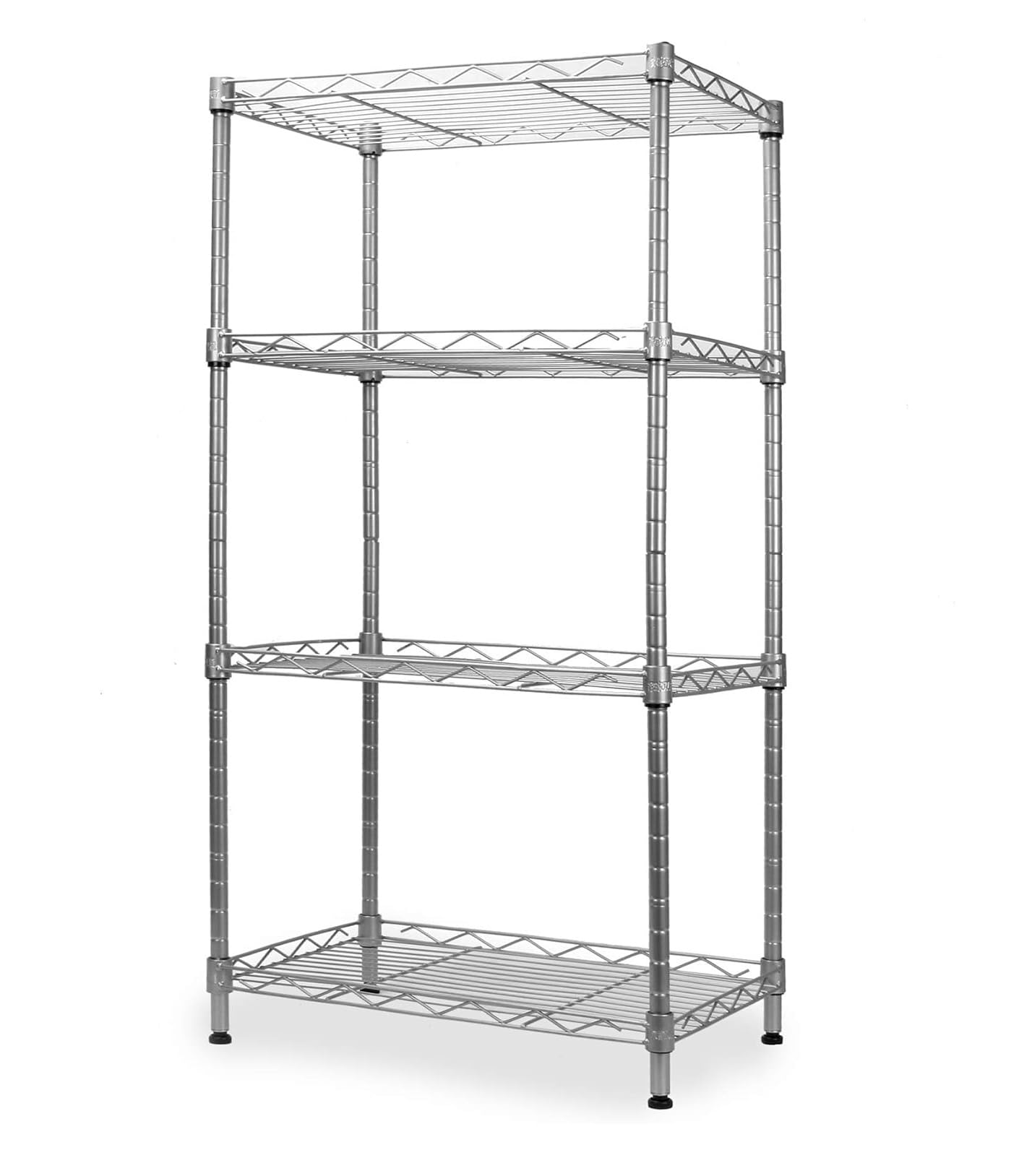 MAGNA RETAIL Metal Shelving Unit | 4-Tier | Kitchen, Bathroom, Shed & Garage Storage Unit | Free Standing Shelf Organiser | Metal Storage Shelves | Organisation Rack (Silver)