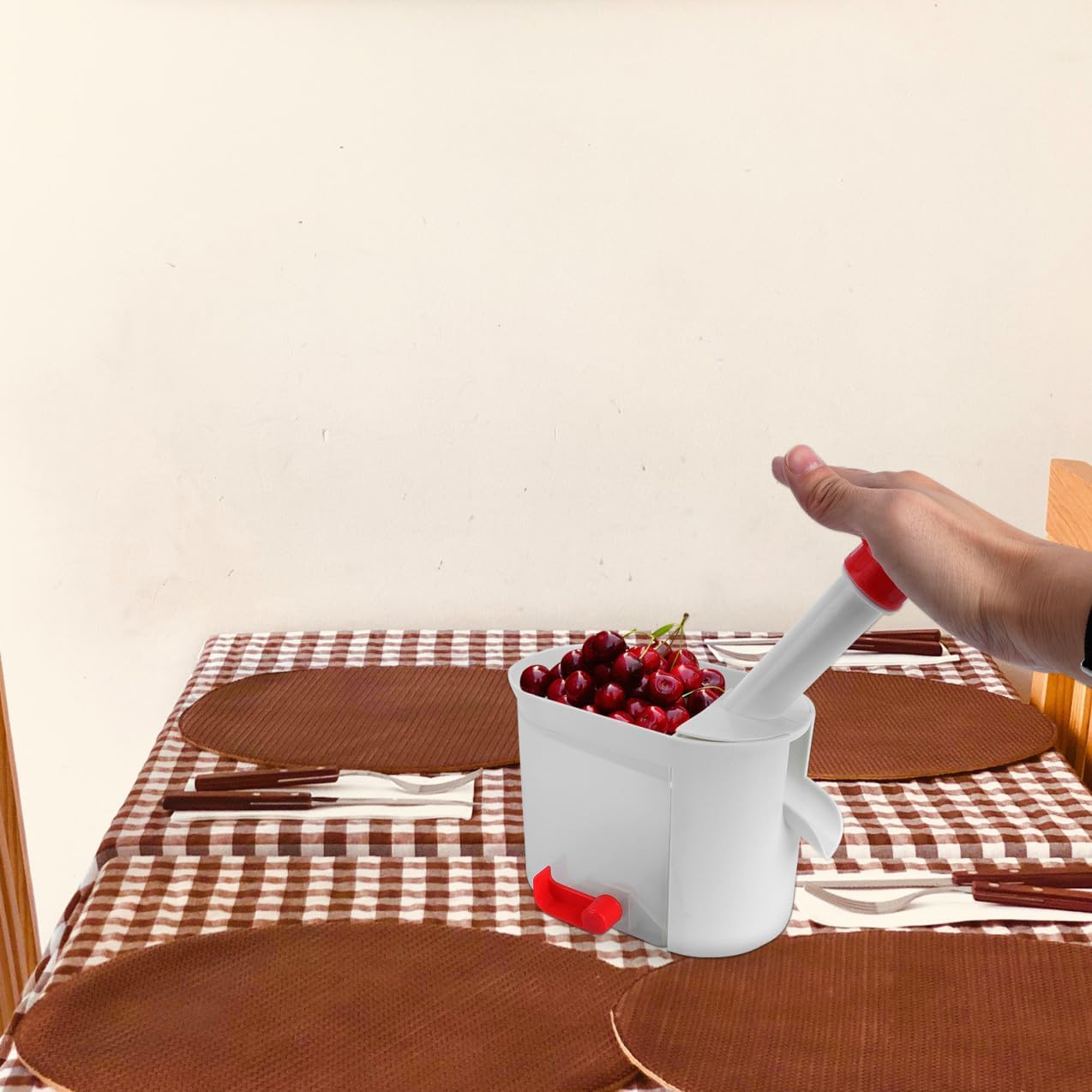 1pc Multifunctional Fruit Cherry Pitter Tool Cherry Accessories Vegetable Gadget Easy Squeeze Grip Non-slip Handle