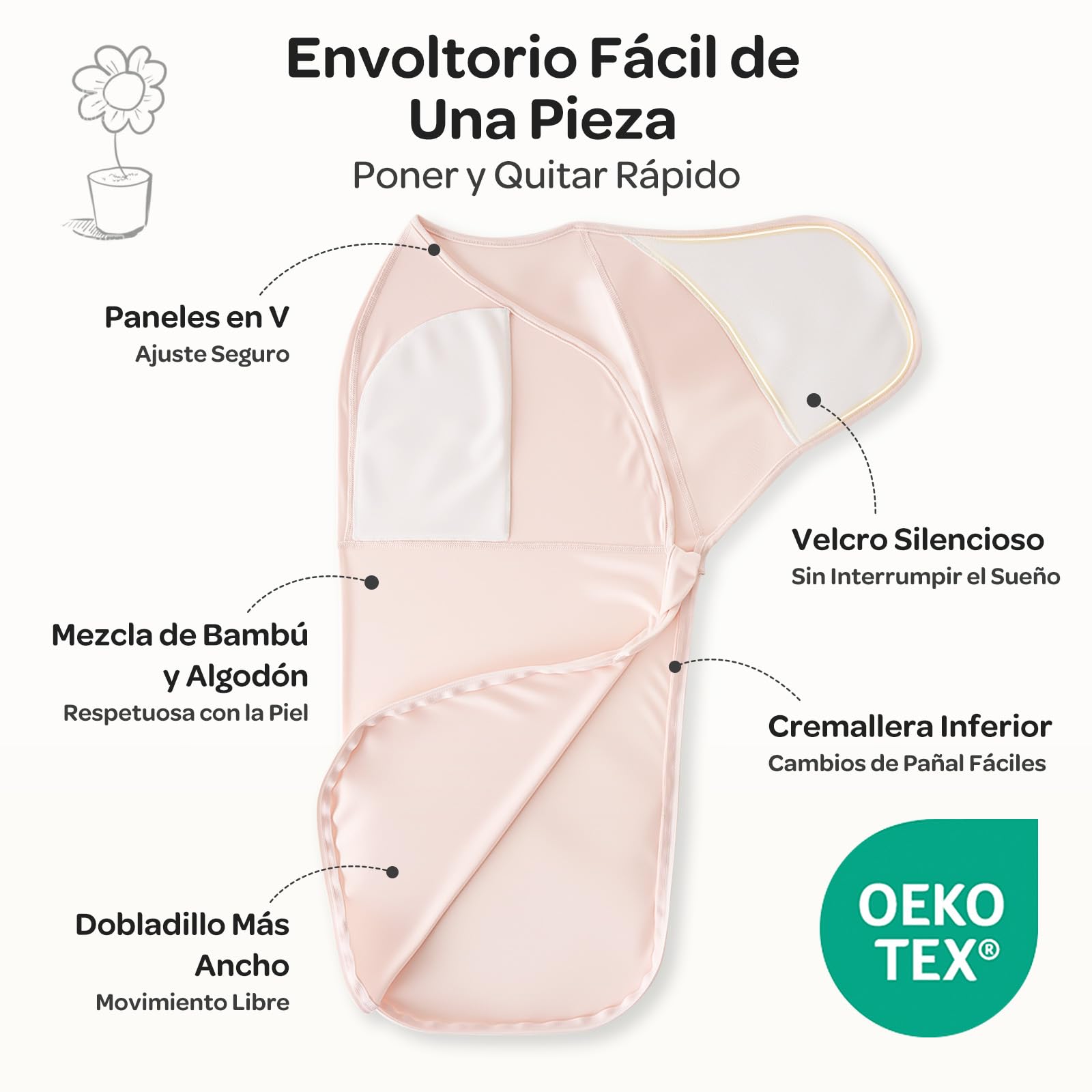 momcozy Saco para bebé de 0 a 3 Meses, Cierre silencioso, para Padres recién Nacidos, Reduce el Reflejo de Miedo, indispensable para recién Nacidos de 0 a 3 Meses, Paquete de 2 — view 2