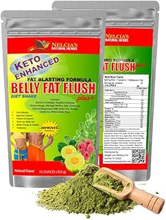NELCIA'S NATURAL HERBS Belly Fat Burner for Men & Women | Probiotics & Appetite Suppressant for Weight Loss Supplement Powder| Metabolism Booster Raspberry Ketones, Green Tea|16 oz 30 Servings