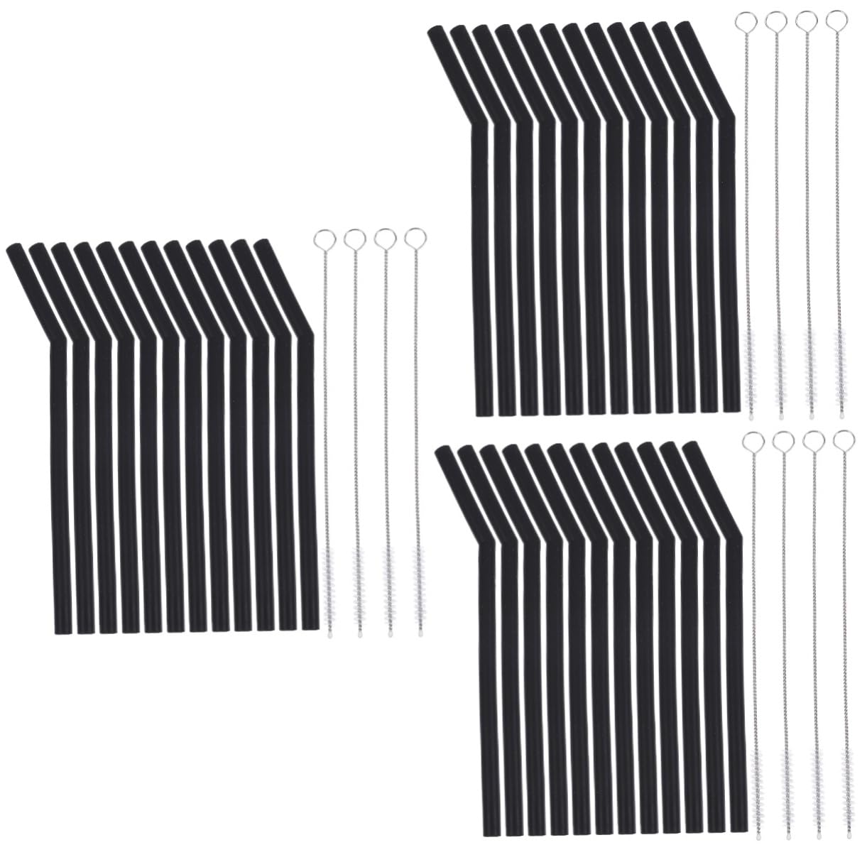 Pailles réutilisables noires en gel de silice Alipis pour tasse thermique et bouteille d'eau