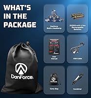 Vista 6 de DanForce Linterna frontal. Lámpara LED recargable por USB para la cabeza. Linterna frontal ultra brillante LUMINUS de 1080 lúmenes + luz roja. Apollo