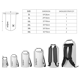 Unigear Dry Bag Waterproof, Floating and Lightweight Bags for Kayaking, Boating, Fishing, Swimming and Camping with Waterproof Phone Case (White, 10L)