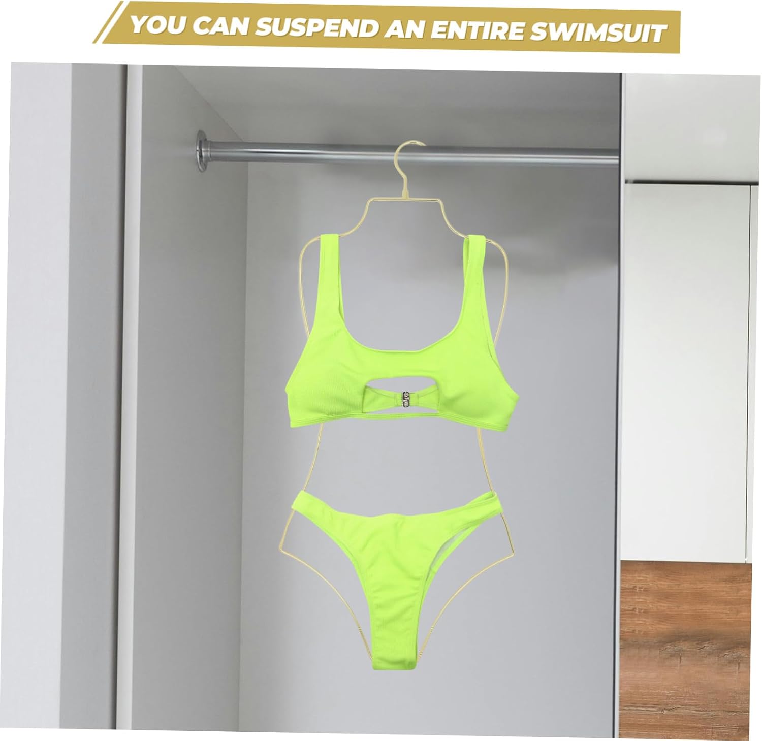 Holibanna Foldable Swimsuit Hanger 2pcs Plastic Bikini Hanger for Swimwear Adjustable Swimwear Hanging Rack Space Saving Clothes Organizer for Closet Storage