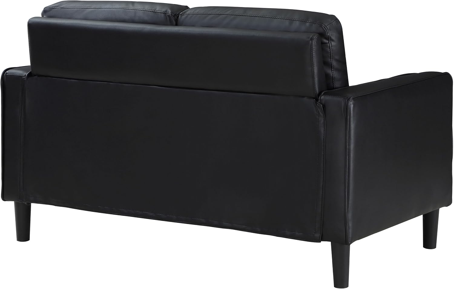Coaster Home Furnishings - Ruth - Leatherette - Upholstered Loveseat with Track Arms, Attached Seats and Backs, and Straight Tapered Legs - Living Room - Black - 508362