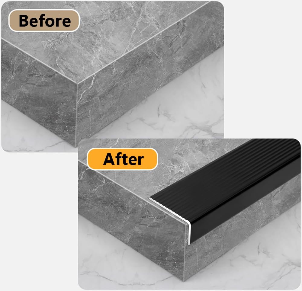 Aluminio Perfil De Protección para Borde De Escalón, Perfiles De Peldaños Forma De L, Esquina Para Cantos, Para Interiores Y Exteriores(Silver,5 * 2cm/2 * 0.78in)