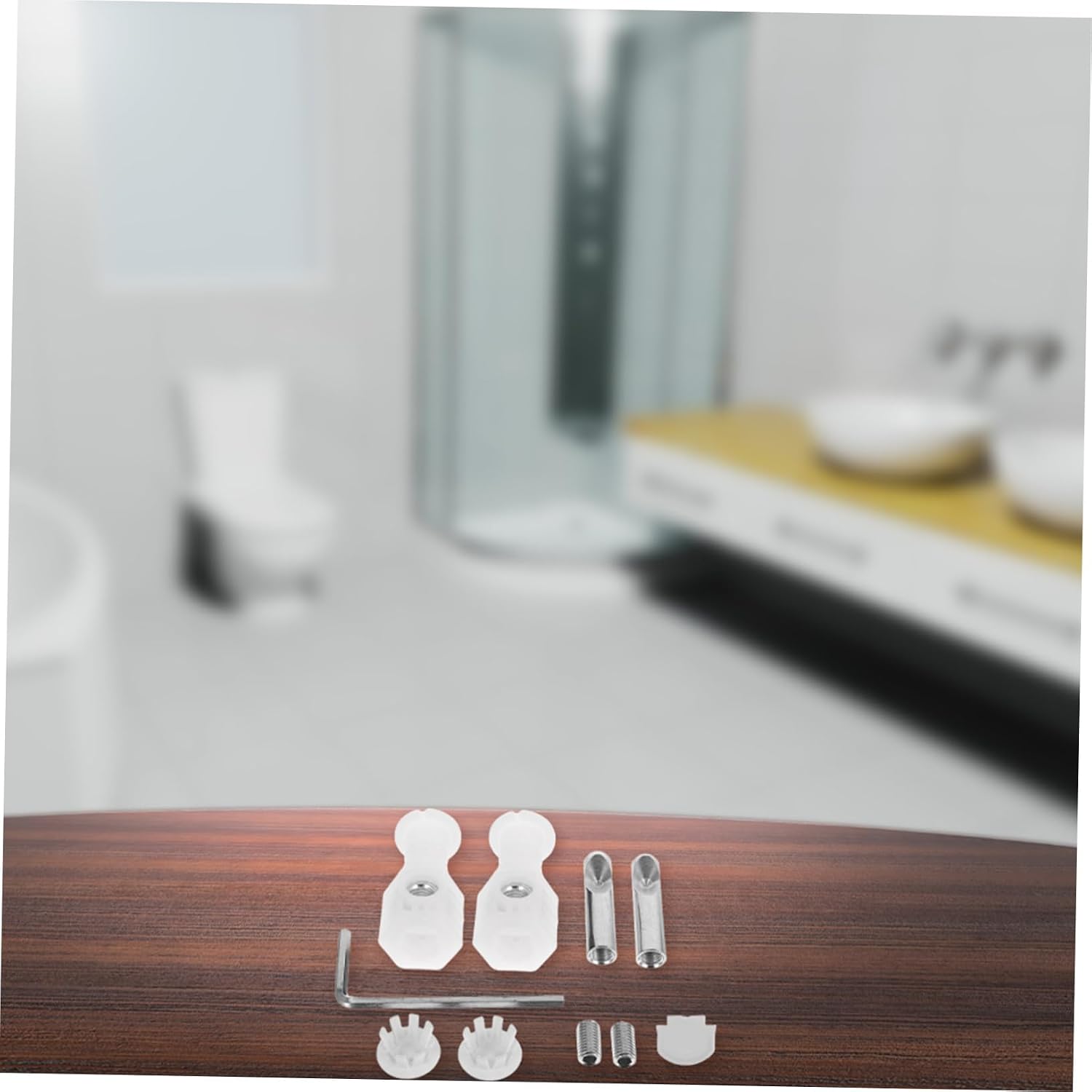 PRETYZOOM 1Set Toilet Seat Hinges and Mounting Bracket Toilet Anchor Bolts and Nuts White Toilet Seat Fixings Kit for Wall Hung Toilets Hardware