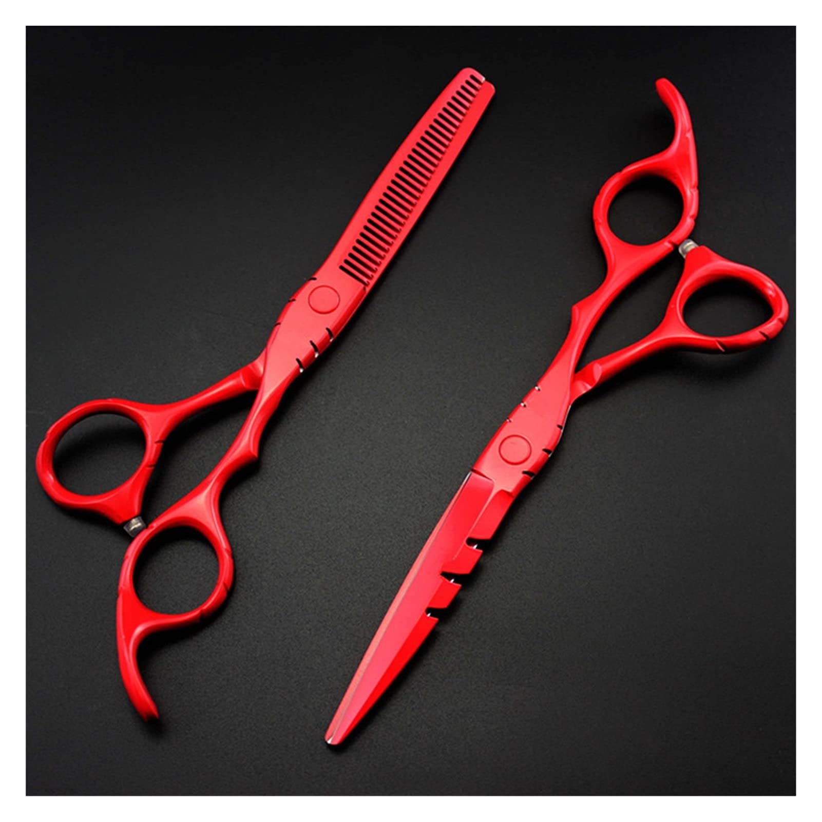 Ciseaux de coupe de cheveux et ciseaux amincissants de coiffeur rouges