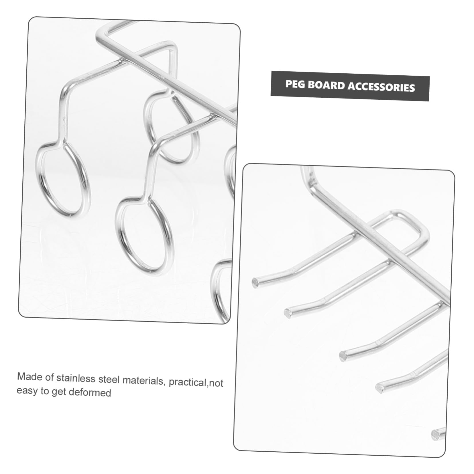 Set Ganci per Pannello Forato 140 Pezzi in Acciaio Inossidabile | Accessori Organizer per Garage e Officina, Assortimento Versatile per Sospensione Efficiente, Componenti in Gomma e Abs