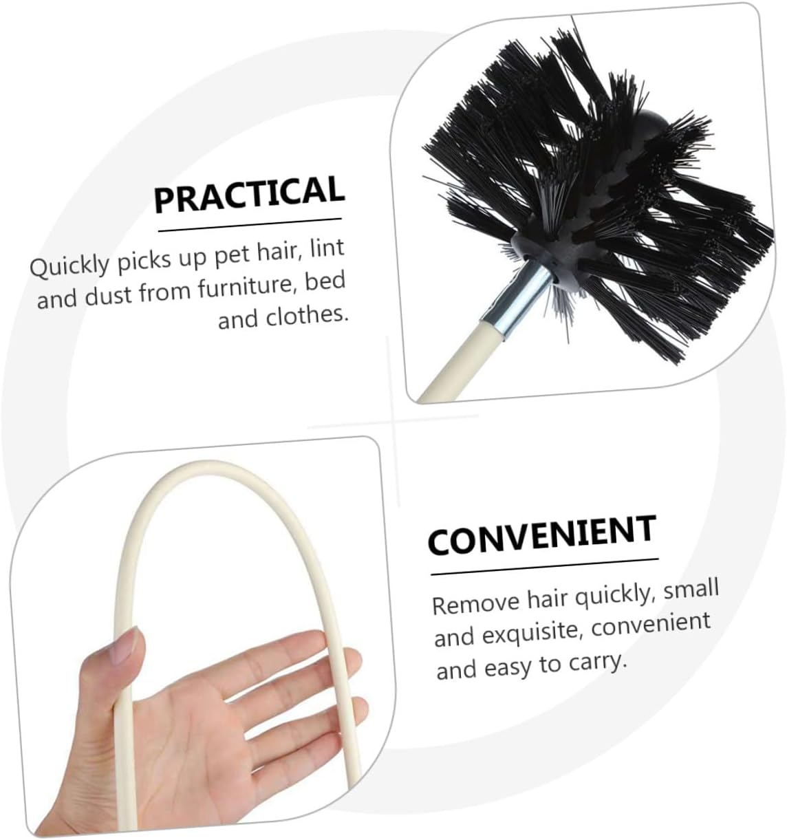 Chimney Cleaning Brush and Dryer Vent Lint Sweeping Tool 610mm Flexible Rod Set with 4 Poles and 1 Brush Head for Fireplace and Duct Maintenance