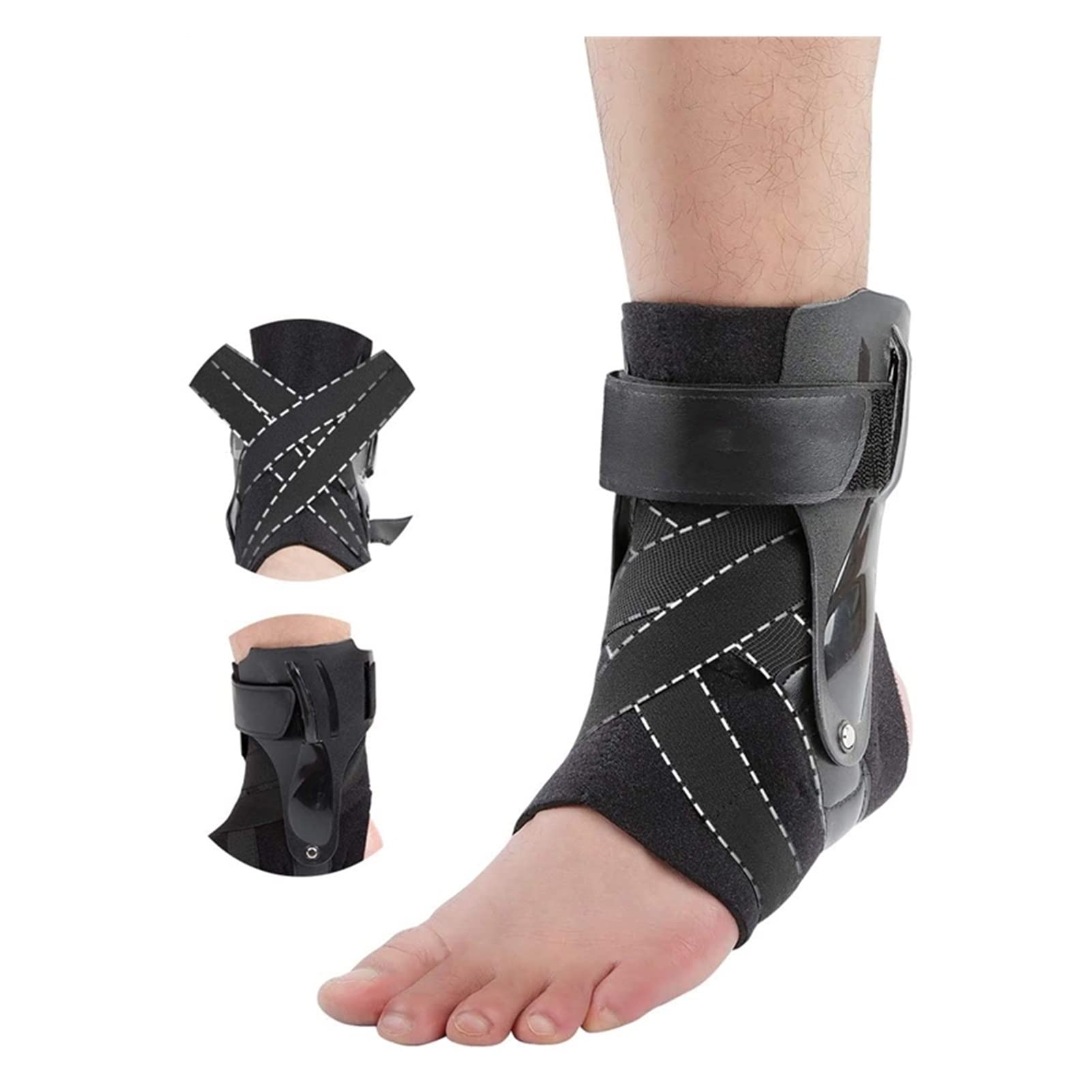 Soporte de Tobillo 1 PC Mejora del Tobillo Soporte Ajustable Correa de Cuero Ajustable Bracen de compresión Manga de compresión Plantar Fasciitis Pie Estabilizador Guardia de esguince