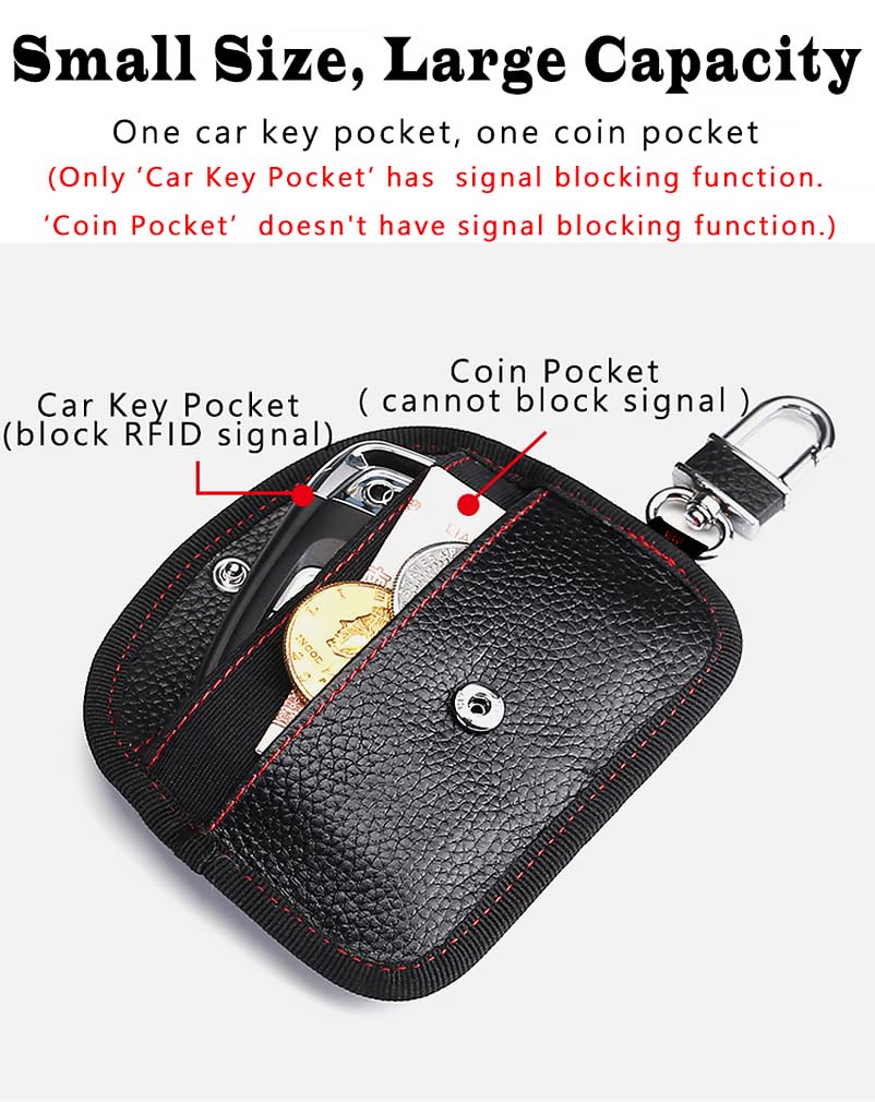 VAWcornic 2-pak etui na klucze samochodowe bloker sygnałów, torba Faraday na kluczyki samochodowe Keyless Signal Blokowanie Klucz Etui RFID Bloker Torba dla bezpieczeństwa samochodu, Ochrona przed kradzieżą Zdalne wejście Smart Fobs