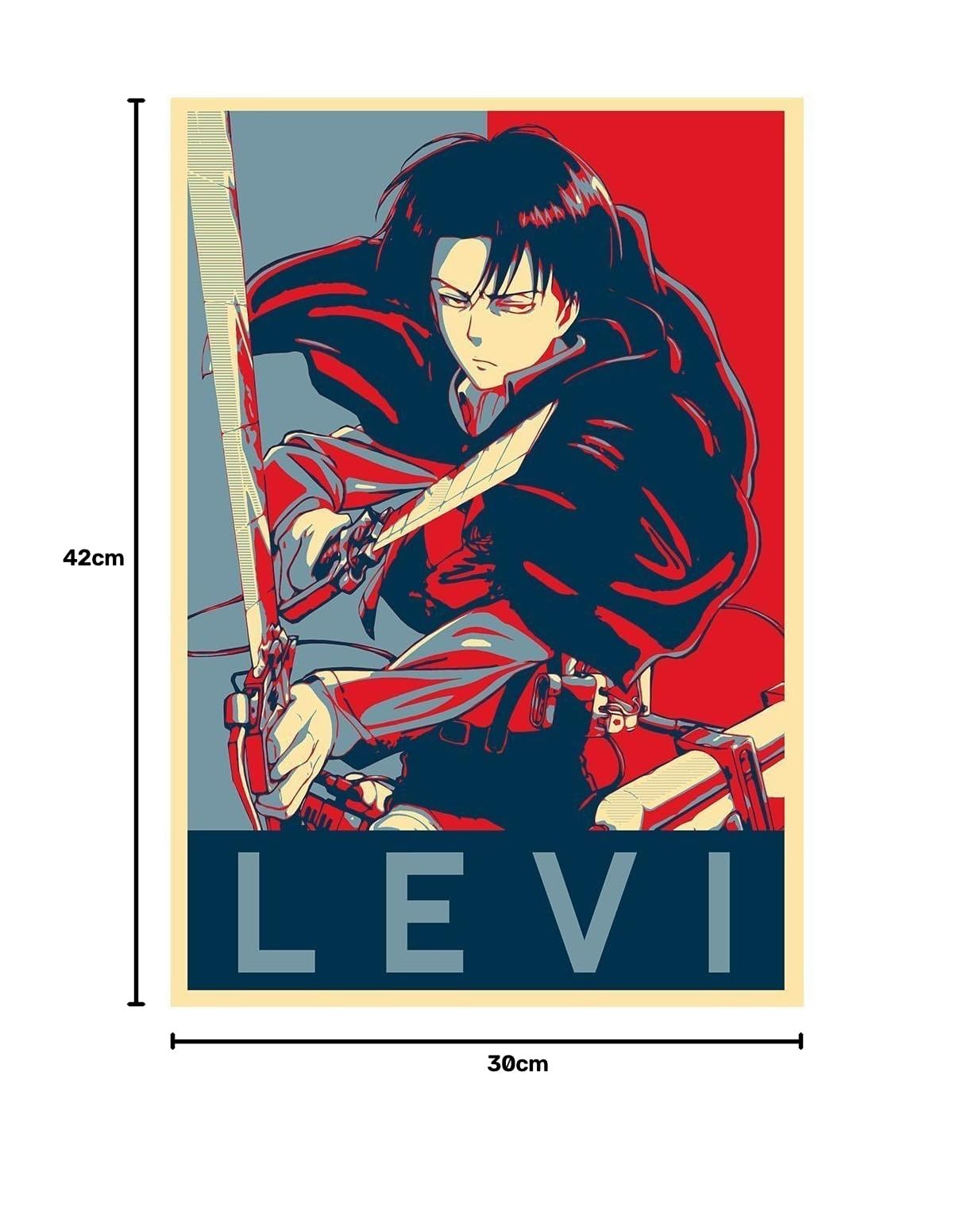 Poster Attack on Titan Propaganda Levi - Formato A3 (42x30 cm