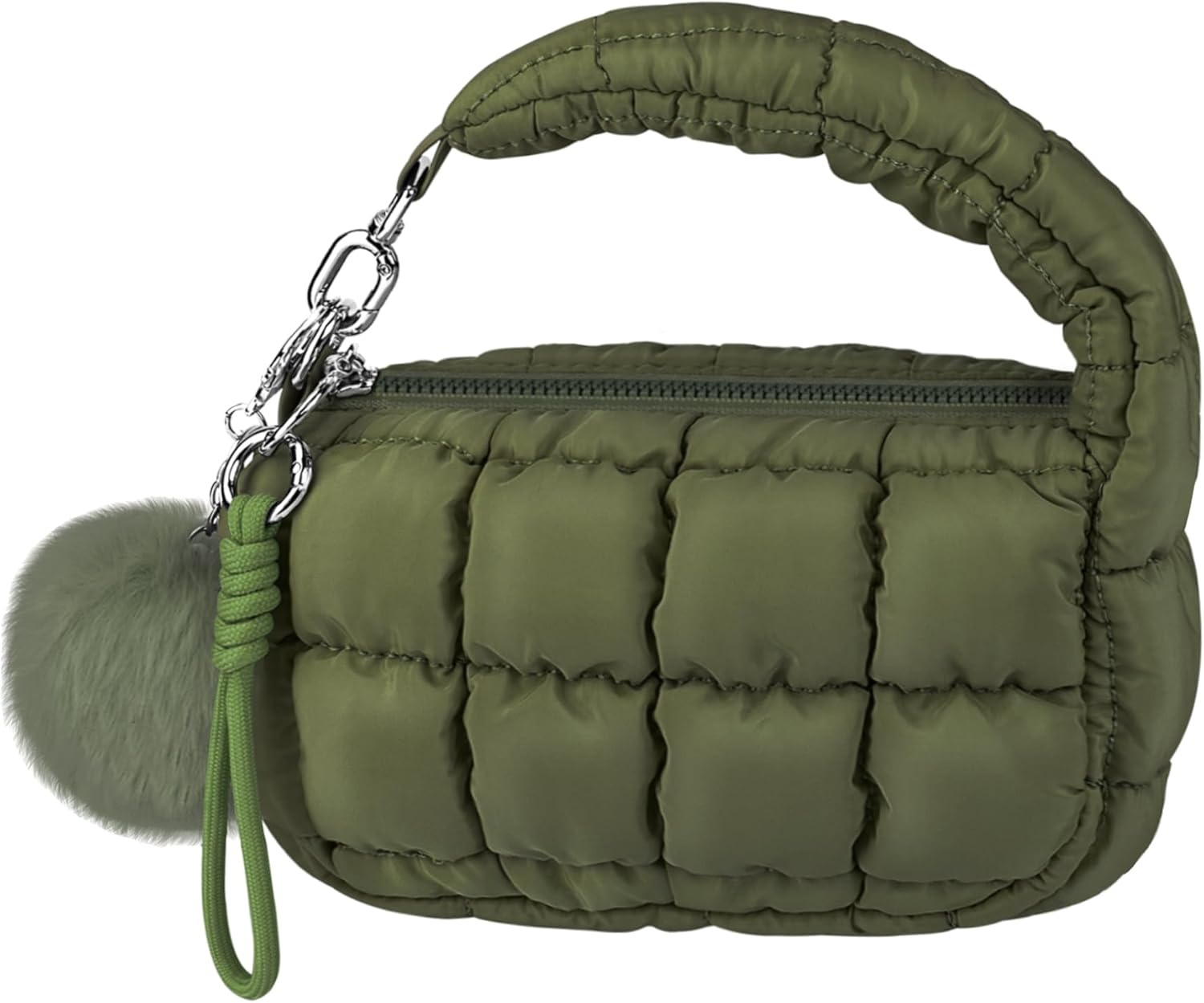 Women Quilted Wristlet Bag Puffer Handbags Purse