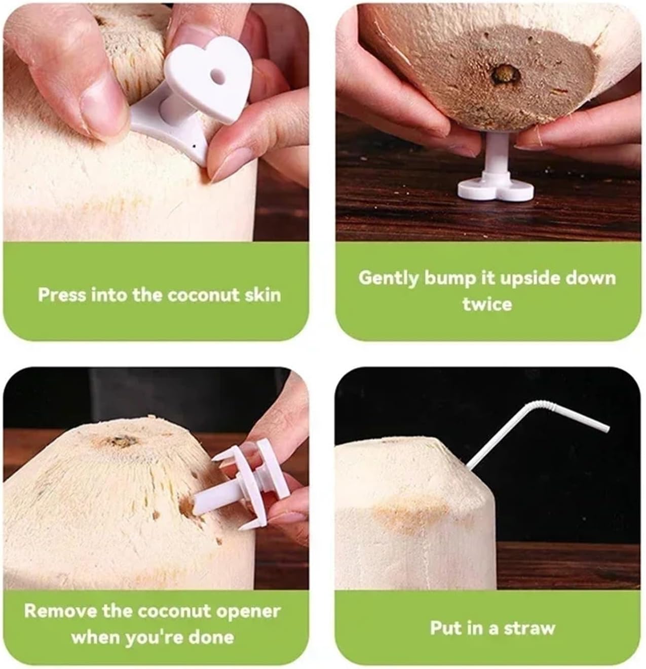 20Pcs Practical Coconut Reused Fruit Tools Plastic Hole Opener Durable Random Color Portable