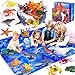GINMIC Kids Ocean Animals Toys with Large Play Mat , 18 Pack Assorted Realistic Sea Animal Toys with Carrier Bag Including Shark, Whale, Dolphin etc, for Toddler, Boys & Girls Ages 3-8