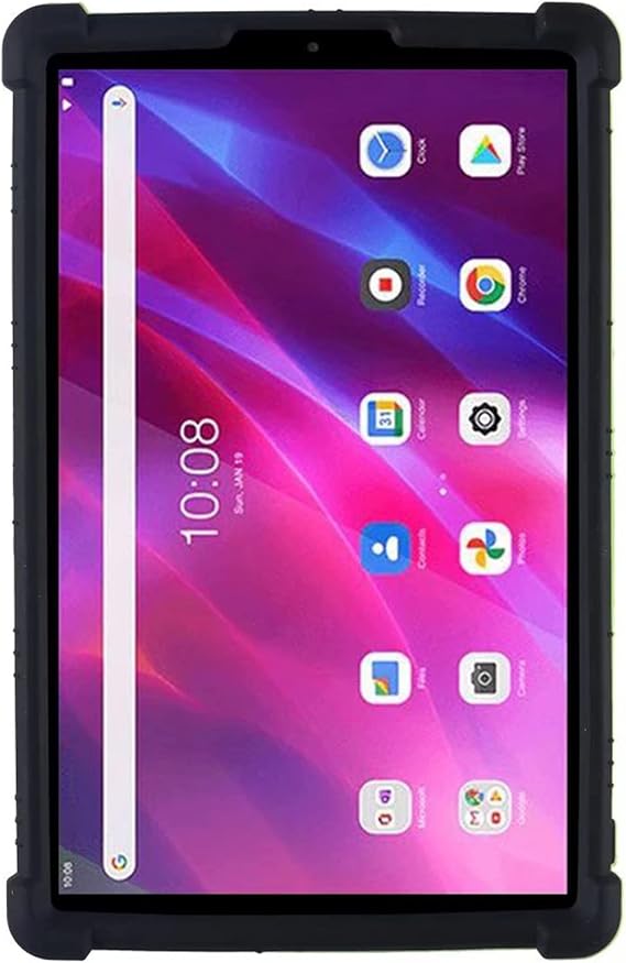 Case for Lenovo Tab K10 2021/M10 FHD Plus Case 10.3 Inch (2020 2nd Gen), Kids Soft Silicone Stand Cover for M10 Plus FHD TB-X606F TB-X606X / Tab K10 TB-X6C6L TB-X6C6F TB-X6C6X (Black)
