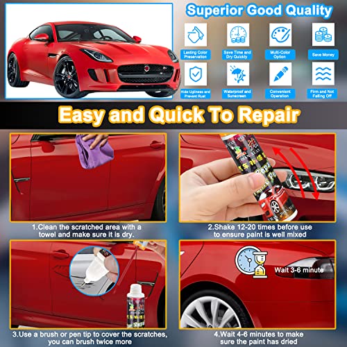 Routooly Touch Up Paint Pen For Cars Scratch Repair Auto Touch Up Paint Scratch Remover Pen Wheel Fill Paint Pen 2-In-1 Car Touch Up Paint Pen Multi-Color Optional For Various Cars - Red #TOP2