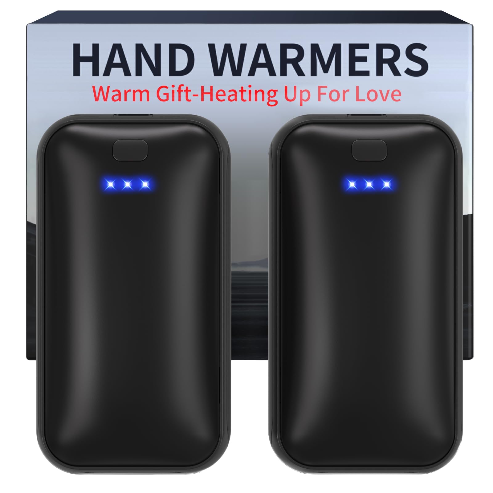 Lerat Lot de 2 chauffe-mains rechargeables, réutilisables, portables, USB, cadeaux pour homme, femme, intérieur, extérieur, randonnée, ski, camping, chasse