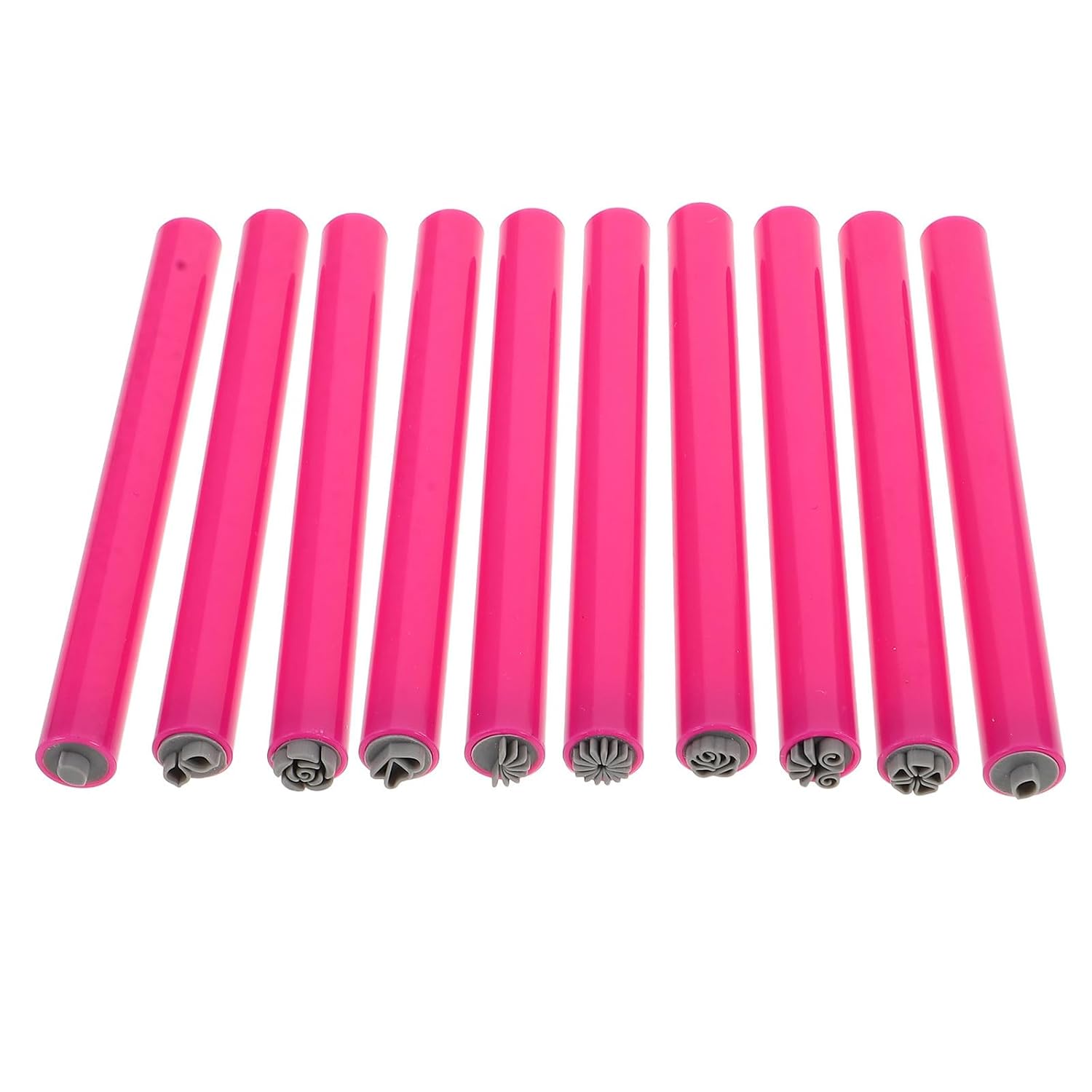 SHOWERORO 10pcs Nail Art Imprint Pens with Unique Flower Patterns, Plastic and Silicone Material, Versatile Manicure Stamping Tools for Home Use and Professional Nail Salons