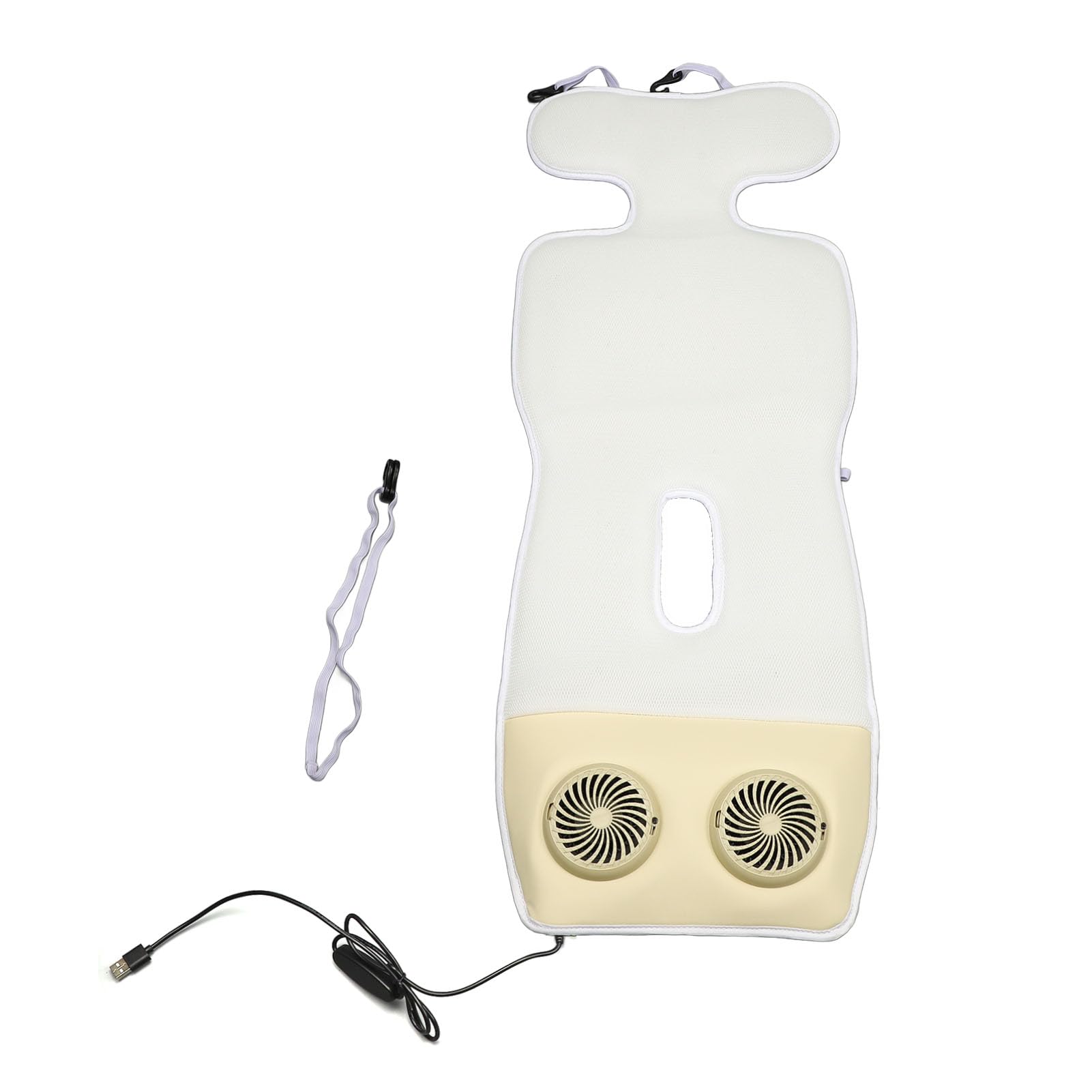 Naroote Cuscino Refrigerante per Passeggino con Doppia Ventola per Sedile Ventilato Estivo, Tappetino per Carrozzina Alimentato Tramite USB per Seggiolino Auto, Cuscino Refrigerante con 3 velocità