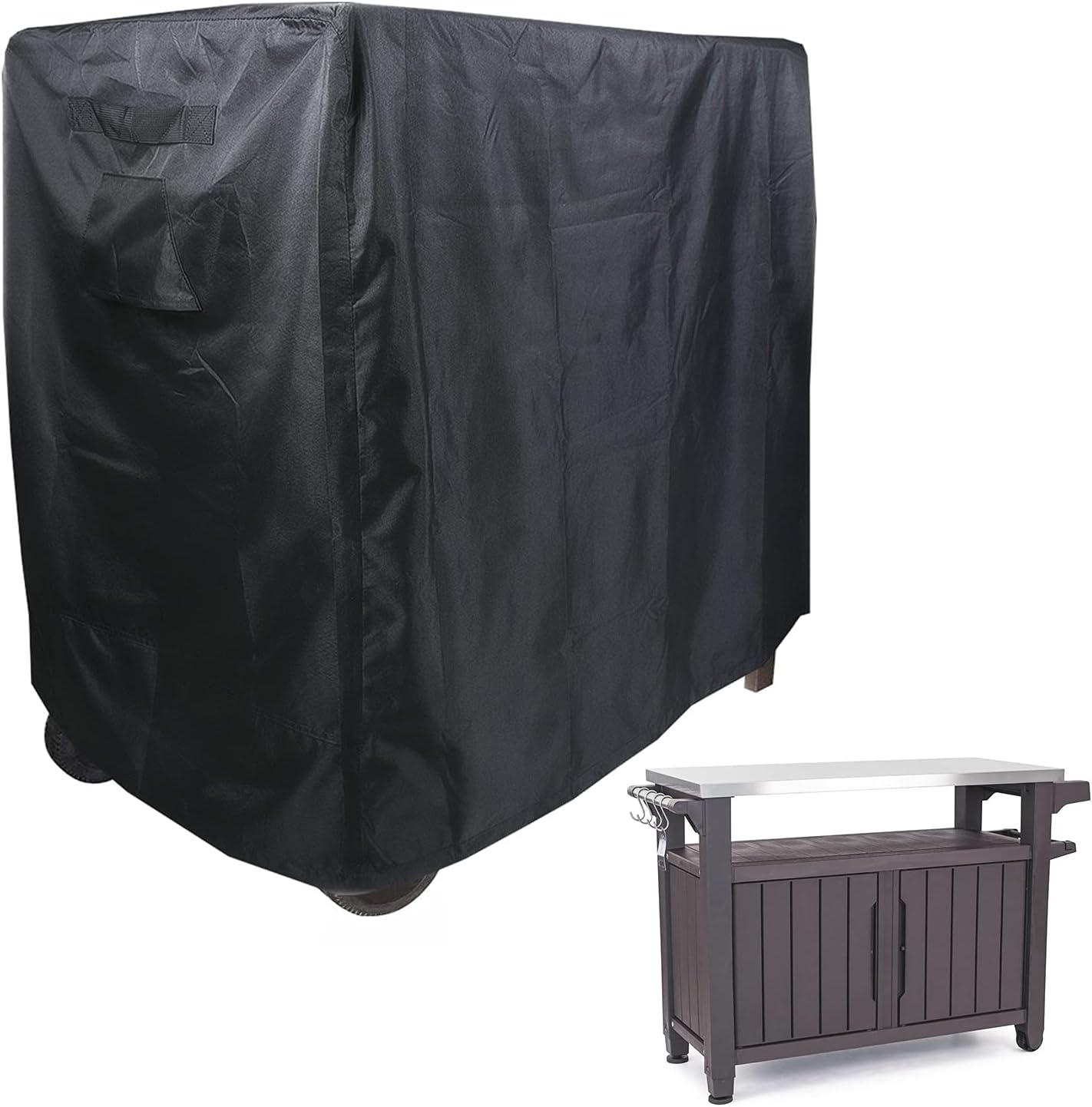 J&C 600D Outdoor Prep Table Cover Heavy Duty Outdoor Prep