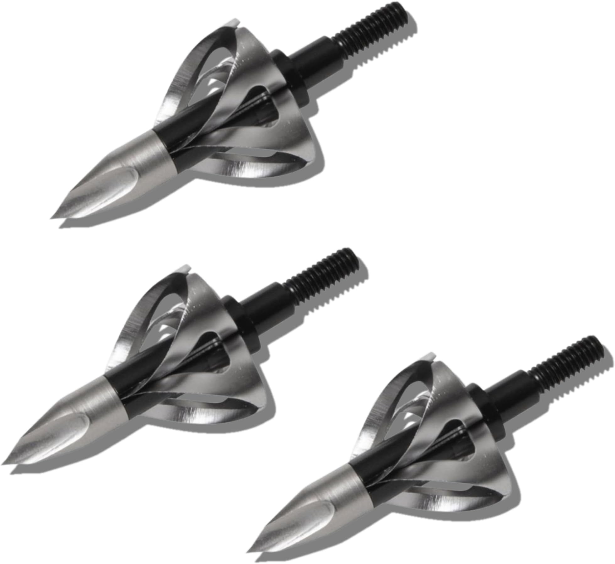 Flying Arrow Toxic Broadheads 100 Grain | 7/8” Cutting Diameter | Black Crossbow Broadheads 100 Grain OR Silver Compound Bow Broadheads 100 Grain | Coring Style Head | Chisel Tip | 3 Pack