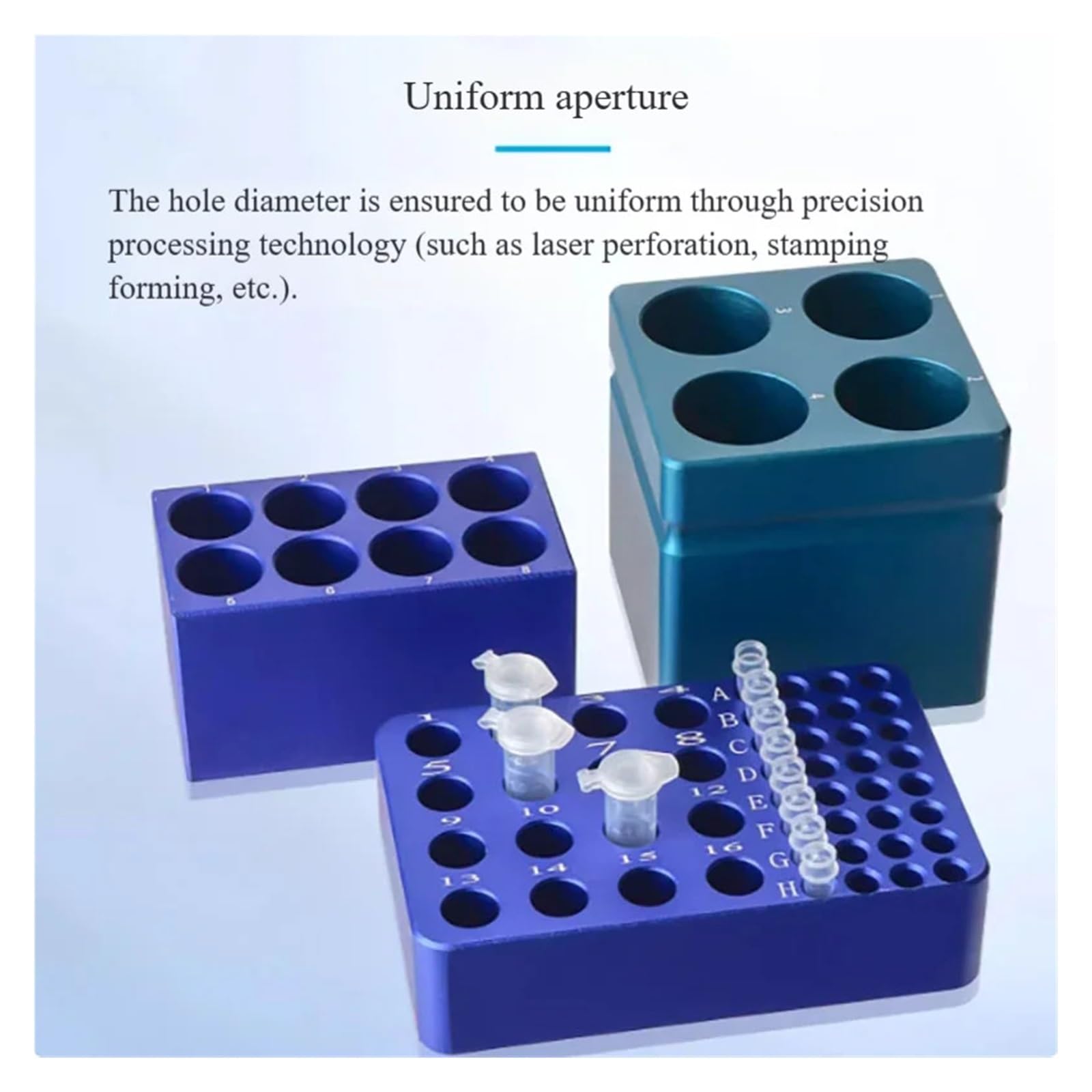 Gradilla Para Tubos De Centrífuga Caja de hielo de aluminio for laboratorio, tubo de congelación con termostato de metal de baja temperatura, 24 orificios/96 orificios | 40 holes 1.5ml2ml