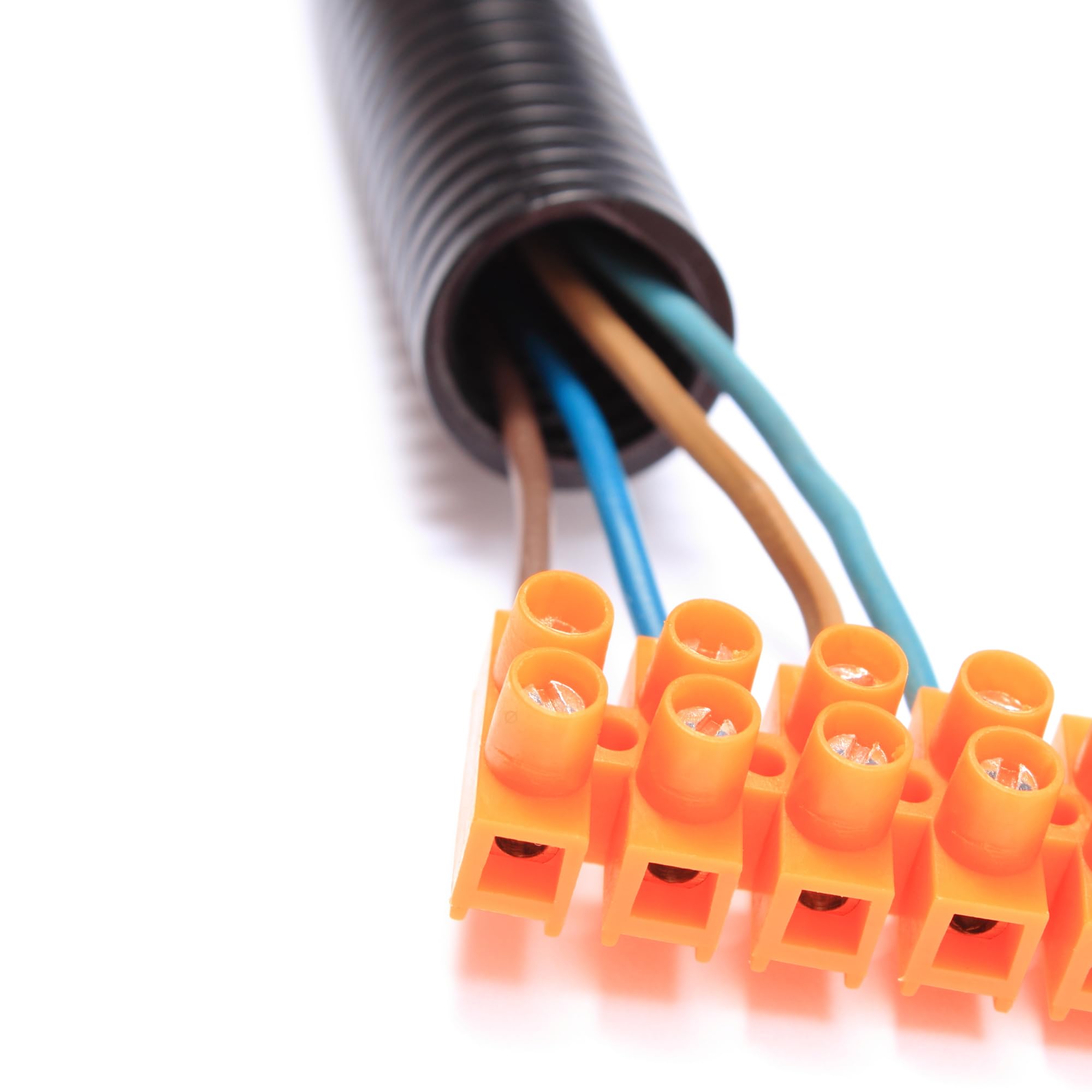Jandei - Tubo Corrugado de Conducción de Cableado Sin Ranura. Bobina 50m. Manguera Protectora de Cables PVC Negro (32mm)