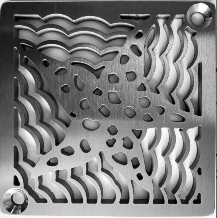 Starfish Designer Drains, Square Shower Drain Replacement for Kerdi Schluter Size (Brushed Stainless Steel)